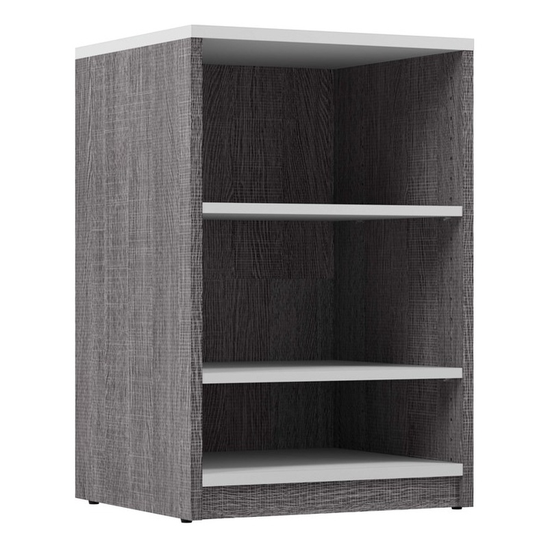 Pemberly Row 20W Nightstand in Bark Gray and White - Engineered Wood