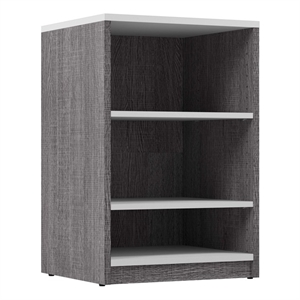Pemberly Row 20W Nightstand in Bark Gray and White - Engineered Wood