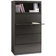 Pemberly Row 36-in Wide Metal 5 Drawer Lateral Filing Cabinet Charcoal