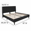 Pemberly Row Modern / Contemporary Tufted King Platform Bed in Black