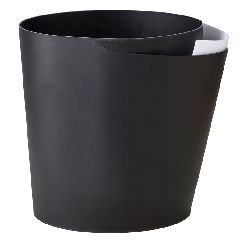 Pemberly Row Modern Deskside Recycling and Trash Can 9929BL Black