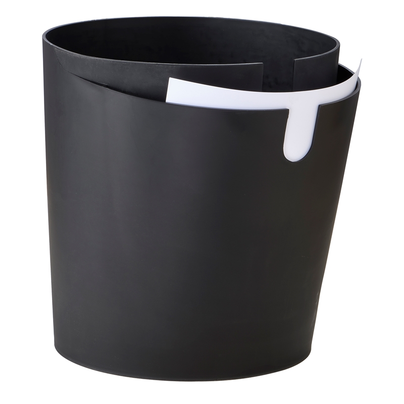 Pemberly Row Modern Deskside Recycling and Trash Can 9929BL Black