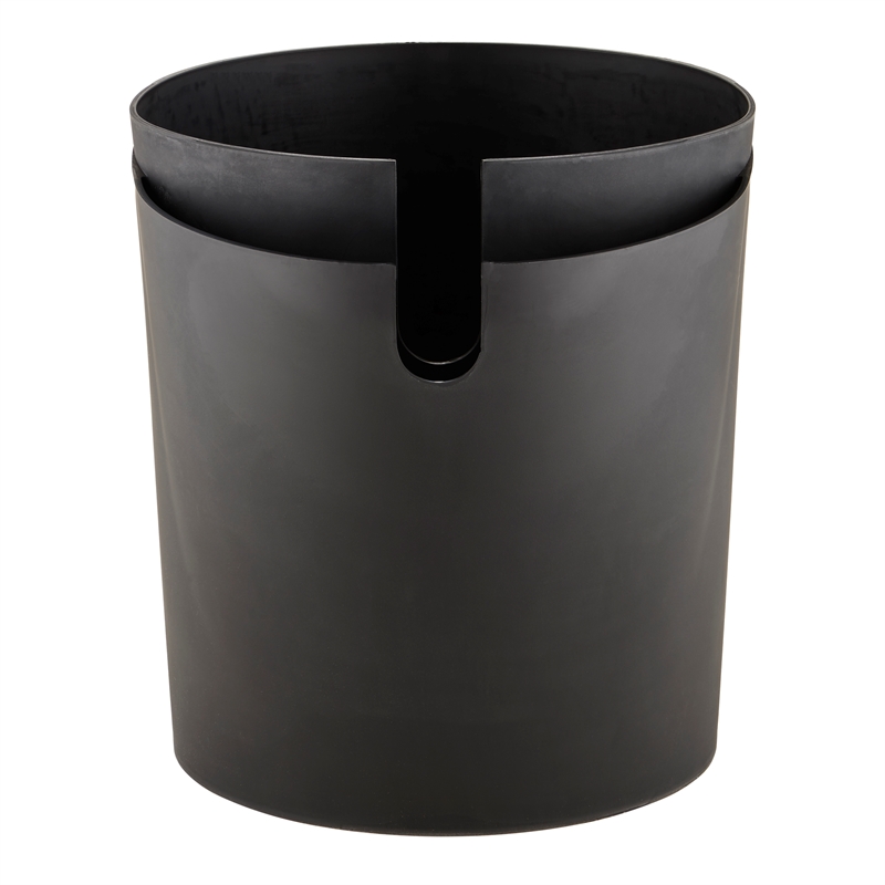Pemberly Row Modern Deskside Recycling and Trash Can 9929BL Black