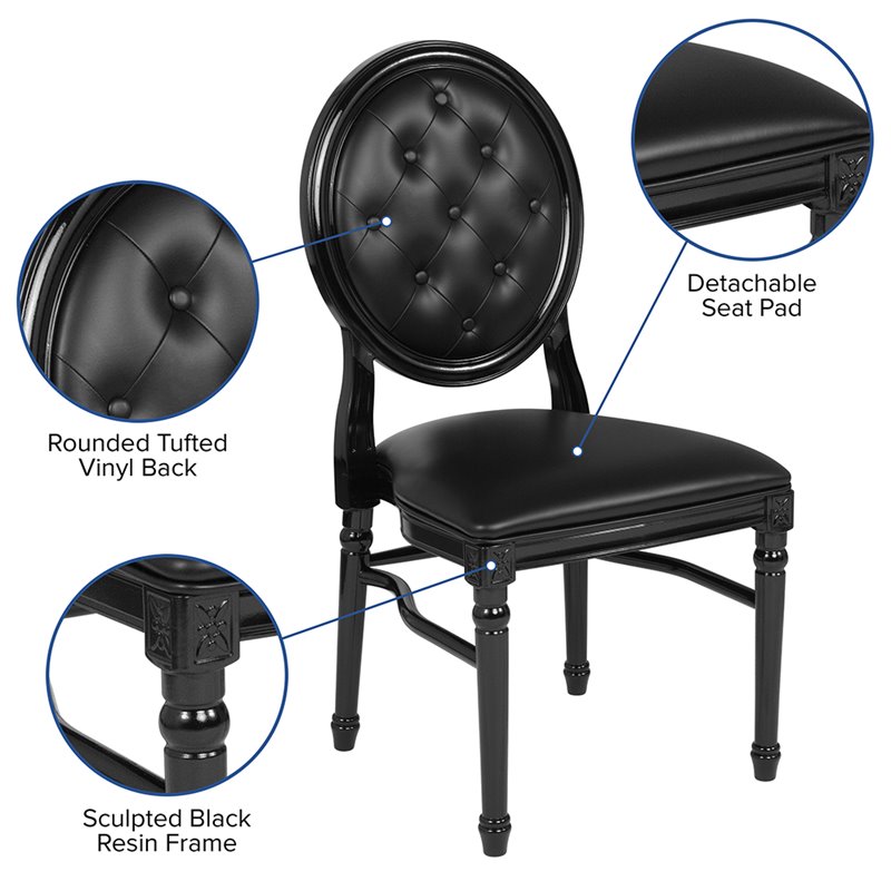 Pemberly Row Contemporary Faux Leather Dining Side Chair in Black