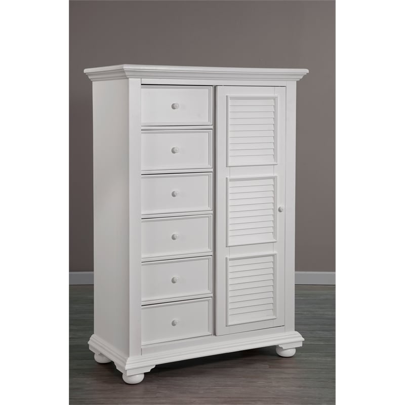 Pemberly Row Modern / Contemporary White Wood Gentleman's Chest