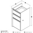 Pemberly Row 3 Drawer Add On File Cabinet in Antigua and Black