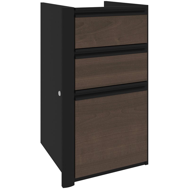 Pemberly Row 3 Drawer Add On File Cabinet in Antigua and Black