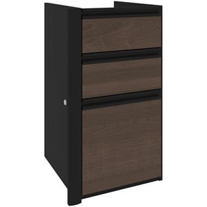 Pemberly Row 3 Drawer Add On File Cabinet in Antigua and Black