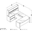 Pemberly Row 6 Piece U Shaped Computer Desk with Hutch in Antigua and Black