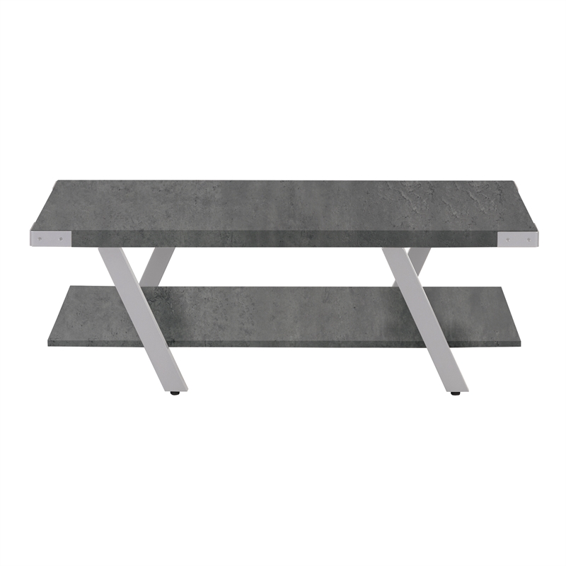 Pemberly Row Modern / Contemporary Coffee Table in Stone Gray