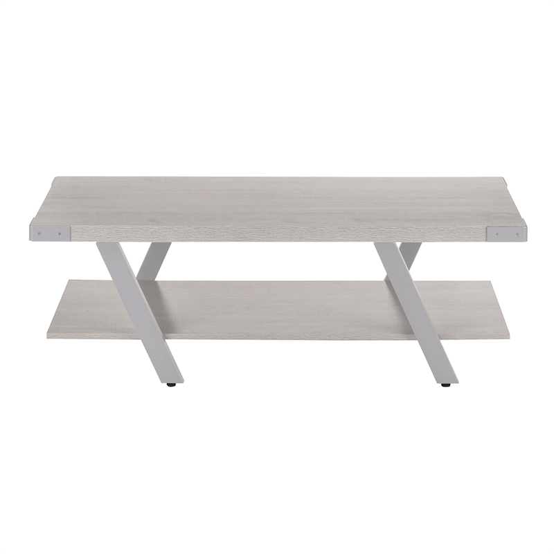 Pemberly Row Modern / Contemporary Coffee Table in White Ash
