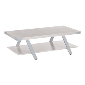 Pemberly Row Modern / Contemporary Coffee Table in White Ash