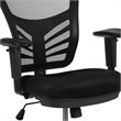 Pemberly Row Contemporary Mid Back Mesh Drafting Stool in Black