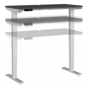 Pemberly Row 48W Height Adjustable Desk in Storm Gray - Engineered Wood
