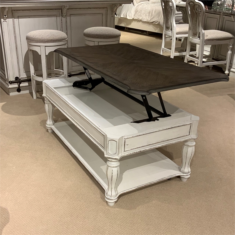 Pemberly Row Modern / Contemporary Magnolia Lift Top Cocktail Table