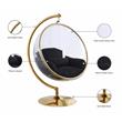 Pemberly Row Black Fabric Acrylic and Metal Swing Bubble Accent Chair