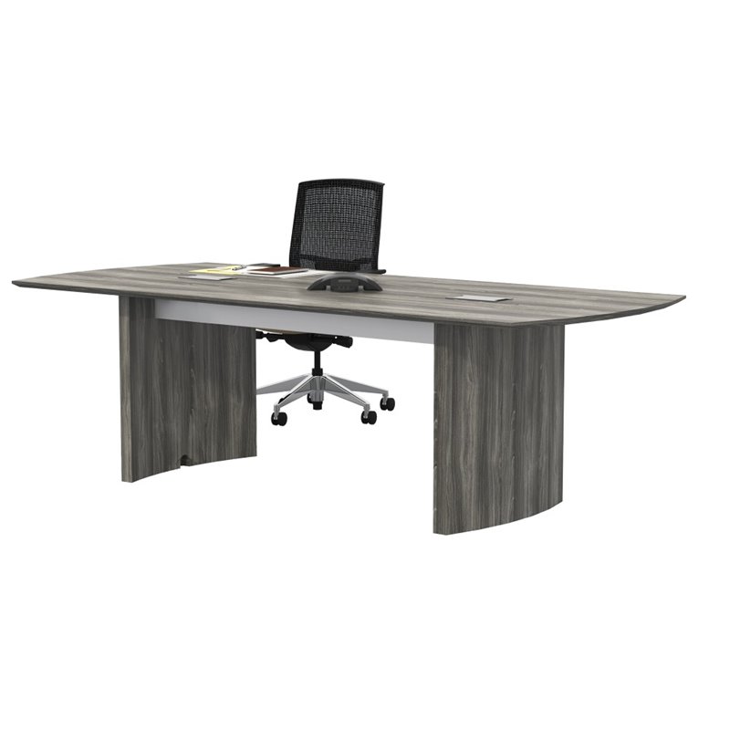 Pemberly Row Modern / Contemporary 8' Conference Table in Gray Steel