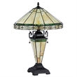 Pemberly Row Tiffany-style 3 Light Mission Double Lit Table Lamp 16