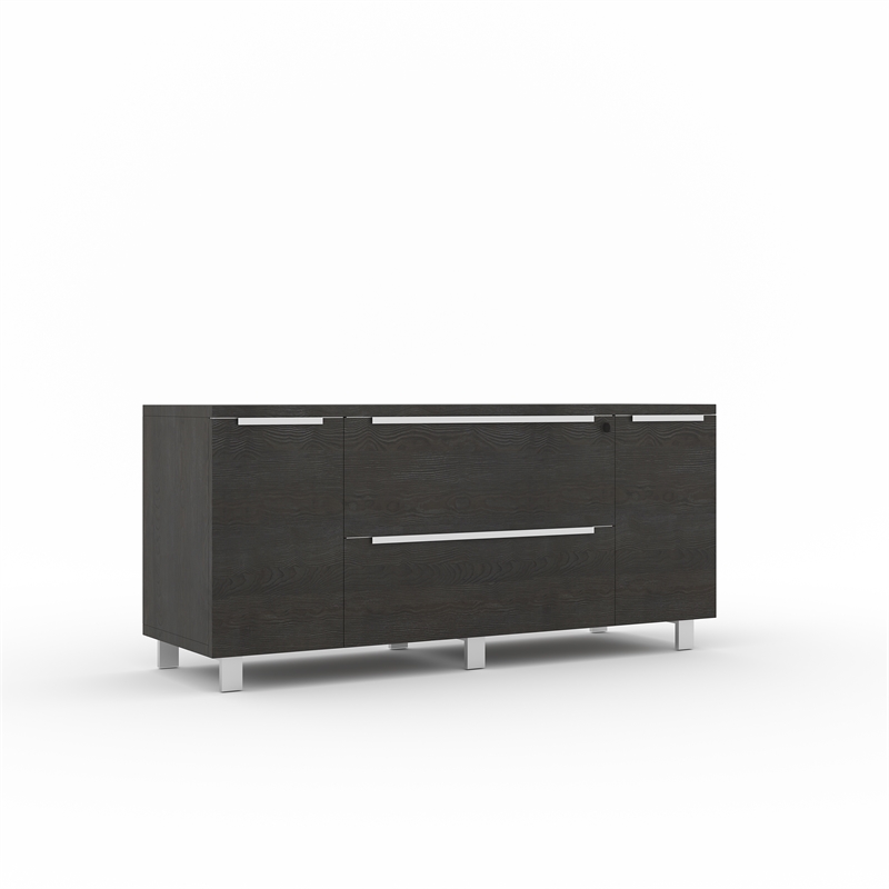 Pemberly Row Credenza with 2 Drawers and 2 Doors in Espresso