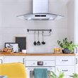 Pemberly Row 380 CFM Ducted Wall Mount Stainless Steel Range Hood - Silver