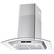 Pemberly Row 380 CFM Ducted Wall Mount Stainless Steel Range Hood - Silver