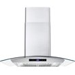 Pemberly Row 380 CFM Ducted Wall Mount Stainless Steel Range Hood - Silver