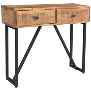 Pemberly Row Modern / Contemporary Solid Wood Console Table in Brown