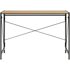 Pemberly Row 43 inch Metal Folding Home Office Desk Black/Teak