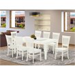 Pemberly Row 9-piece Wood Table and Dining Chairs in Linen White
