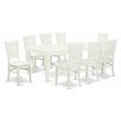 Pemberly Row 9-piece Wood Table and Dining Chairs in Linen White