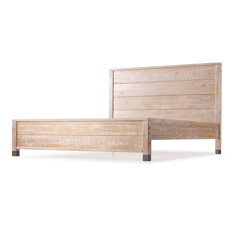 Pemberley Row Solid Wood Barnwood Platform Bed Rectangular Durable 57.75