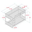Pemberly Row Twin over Twin Wood Stackable Slat Bunk Bed in White