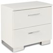Pemberley Row Solid Wood White Nightstand Rectangular High Gloss 22.5