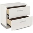 Pemberley Row Solid Wood White Nightstand Rectangular High Gloss 22.5