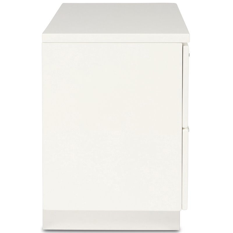 Pemberley Row Solid Wood White Nightstand Rectangular High Gloss 22.5