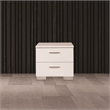 Pemberley Row Solid Wood White Nightstand Rectangular High Gloss 22.5