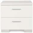 Pemberley Row Solid Wood White Nightstand Rectangular High Gloss 22.5