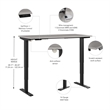 Pemberly Row 60W x 30D Height Adjustable Standing Desk - Engineered Wood
