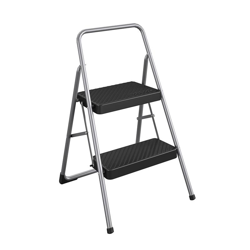 Pemberly Row 2-Step Household Folding Step Stool ANSI Type 3 in Platinum