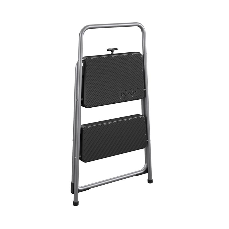 Pemberly Row 2-Step Household Folding Step Stool ANSI Type 3 in Platinum