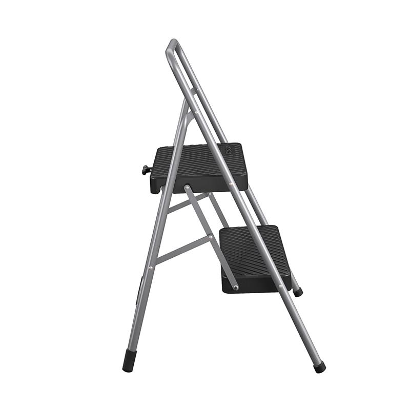 Pemberly Row 2-Step Household Folding Step Stool ANSI Type 3 in Platinum