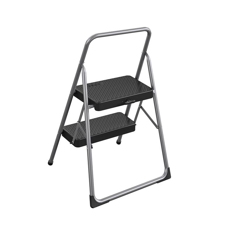 Pemberly Row 2-Step Household Folding Step Stool ANSI Type 3 in Platinum