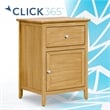 Pemberly Row Side Table with Single Drawer and Storage Cabinet Light Brown