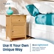 Pemberly Row Side Table with Single Drawer and Storage Cabinet Light Brown