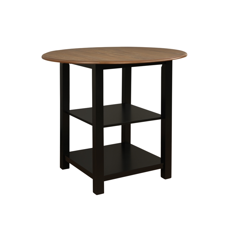 Pemberly Row Modern Wood Three Piece Dining Counter Set in Black