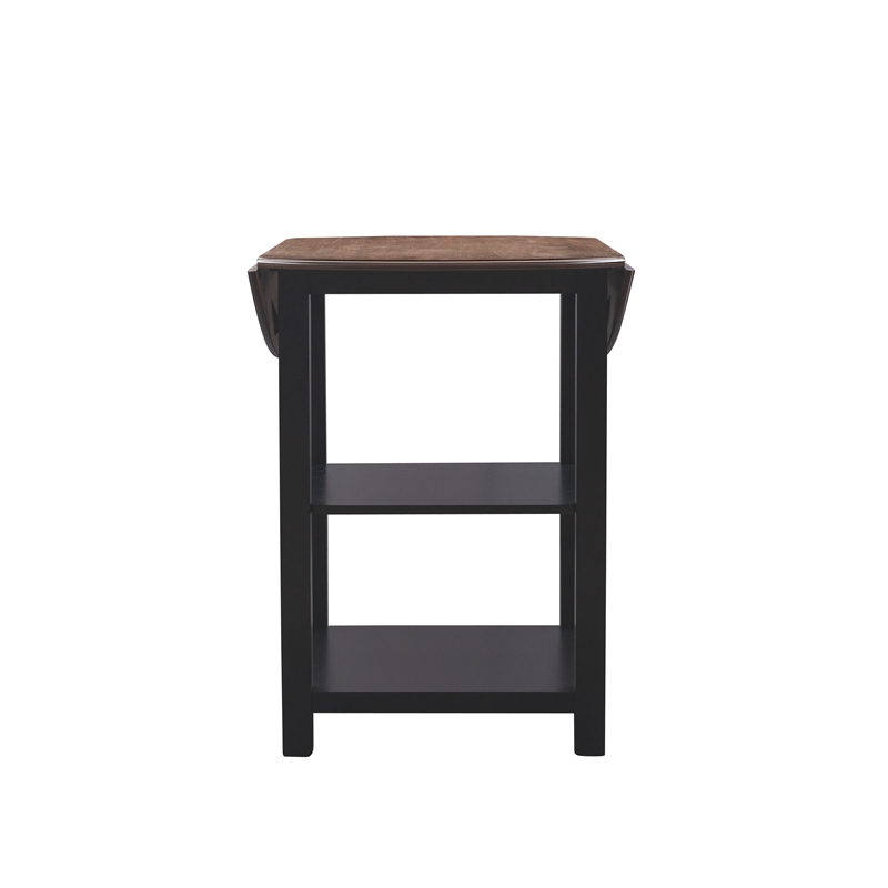 Pemberly Row Modern Wood Three Piece Dining Counter Set in Black