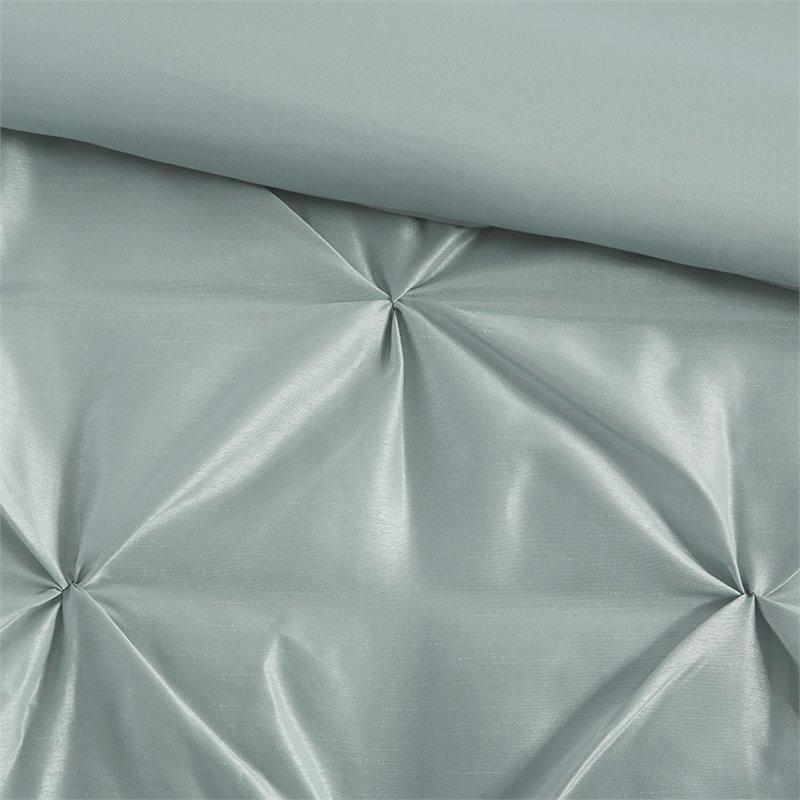 Pemberly Row 7-Piece Polyester Polyoni Comforter Set w/ Pleats in Green