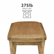 Pemberly Row Modern Bench with Natural Rattan Seat in Rustic Brown