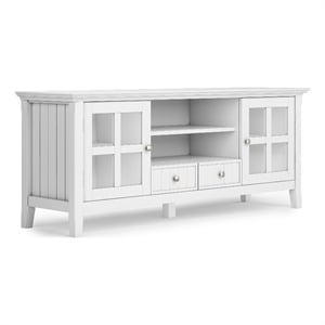 Pemberly Row Wood 60&quot WD Rustic TV Media Stand in White For TVs upto 65 inches