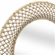 Pemberly Row Wicker/Rattan Engineered Wood Wall Mirror in Brown